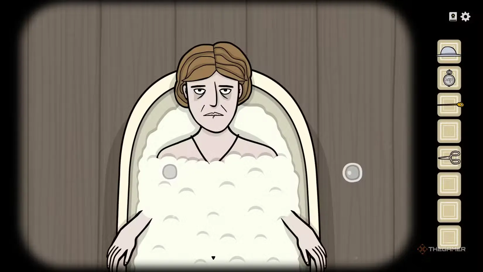 Alexandra in the bath in Servant of the Lake.