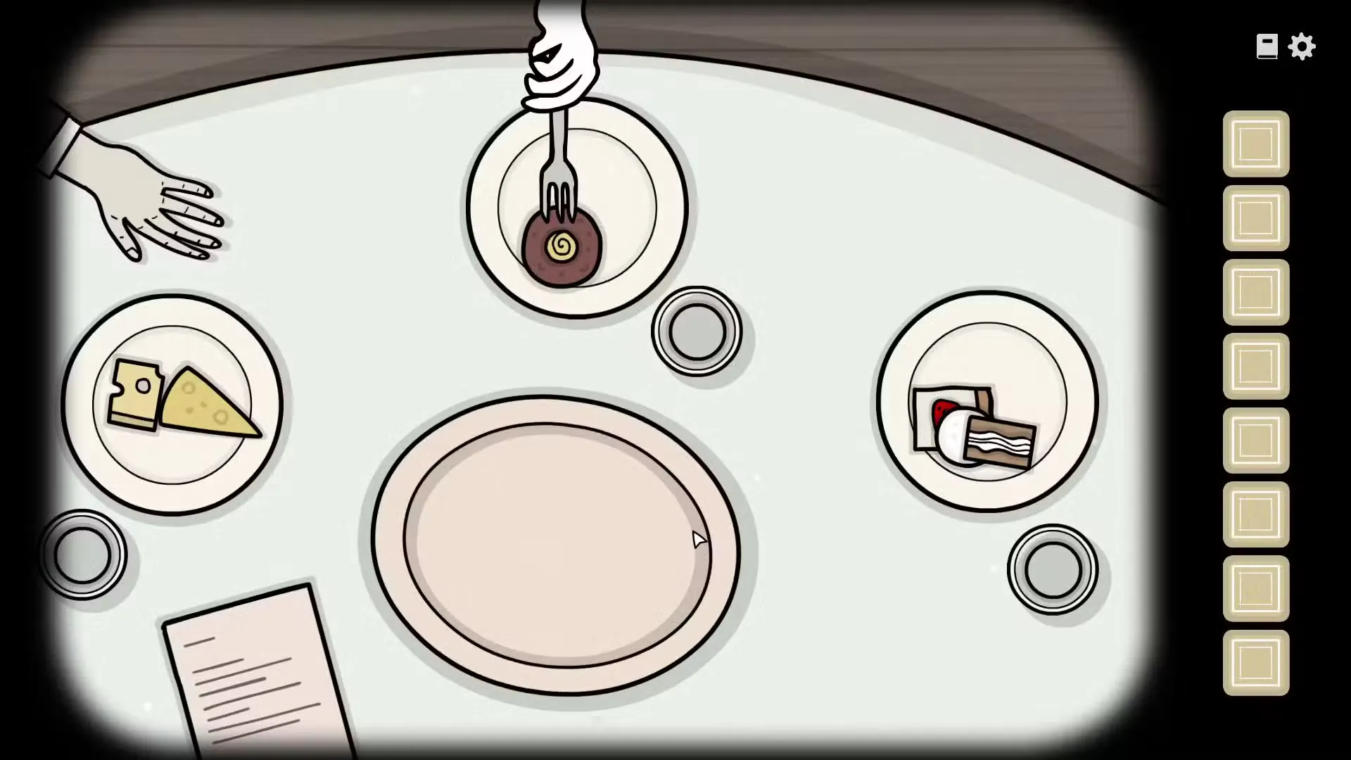 The dessert puzzle solution in Servant of the Lake.