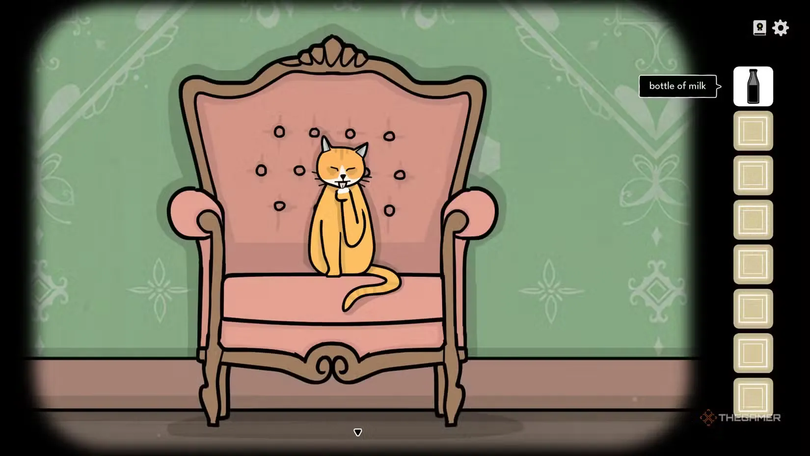 The cat eating milk