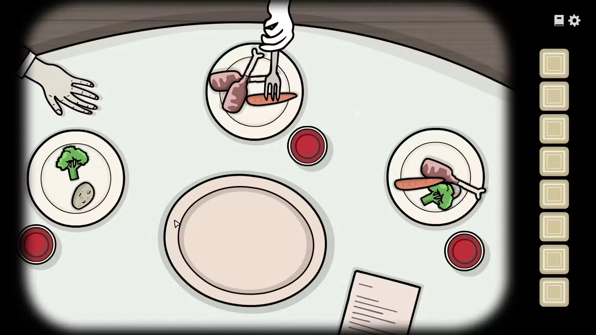The main course puzzle solution in Servant of the Lake.
