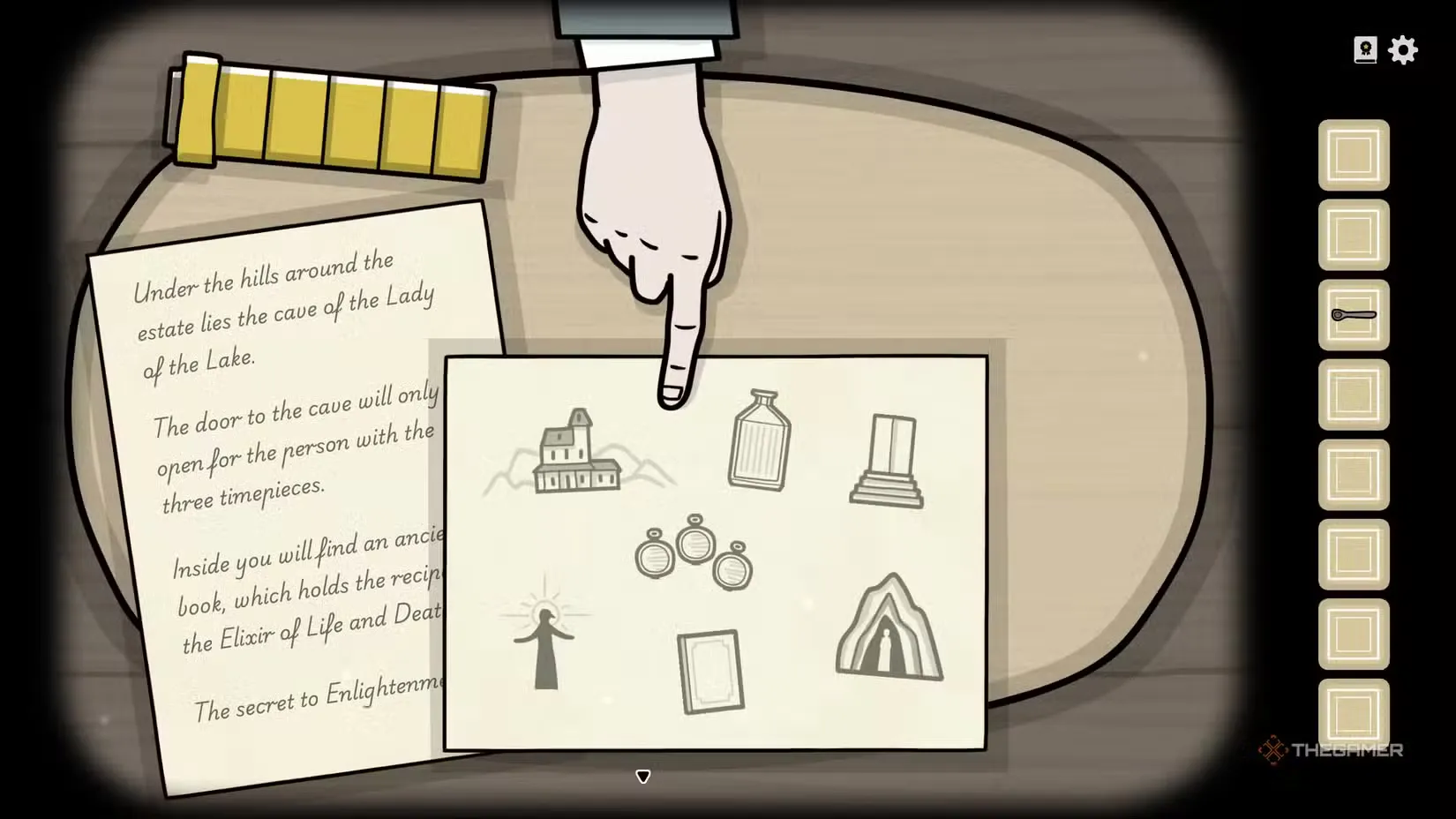 The scroll puzzle in Servant of the Lake.