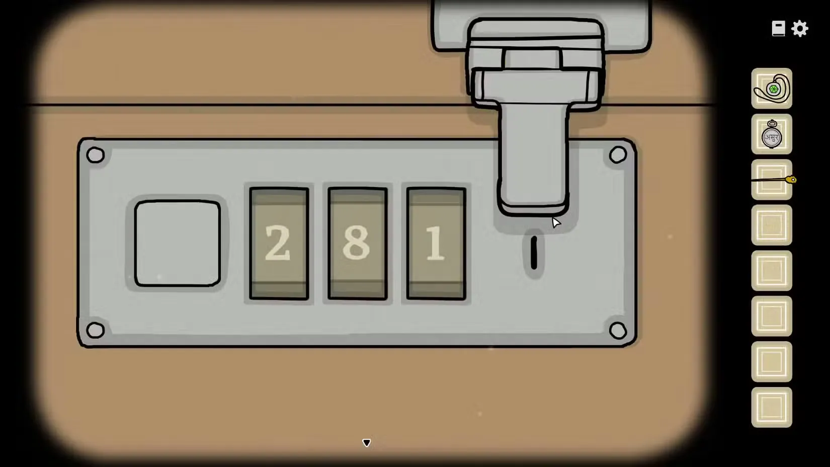 The suitcase code in Servant of the Lake.